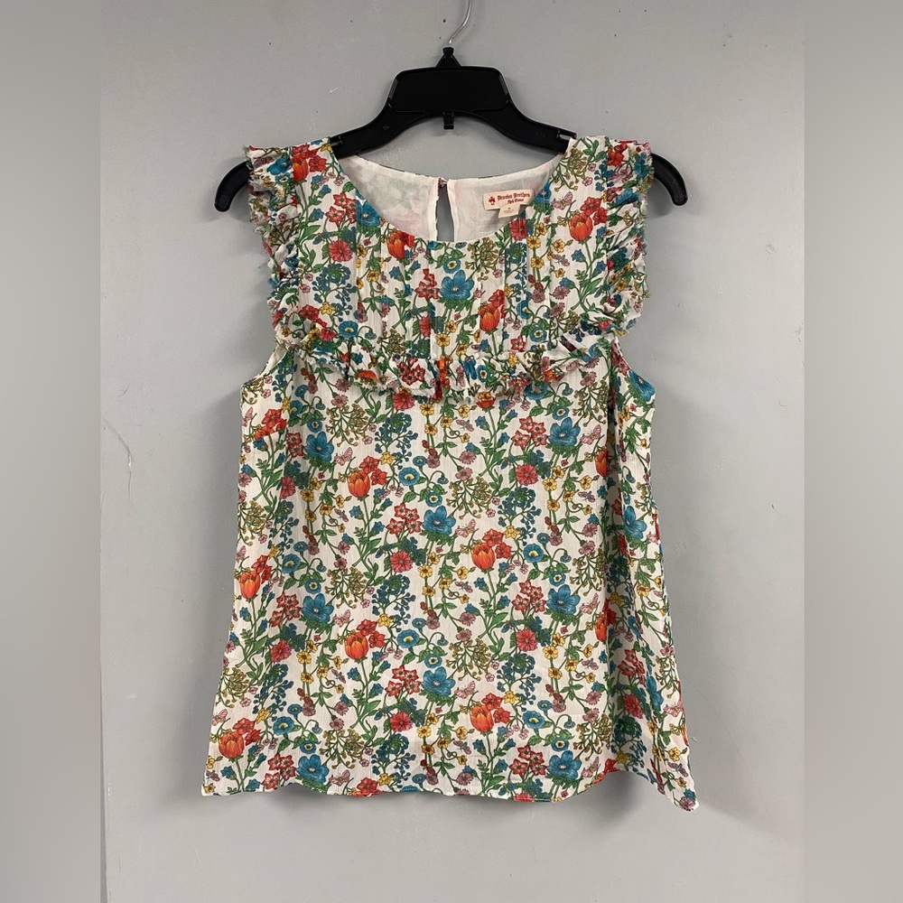 Brooks Brothers Shirt Women’s Size 6 Floral Ruffle Print Cottagecore Romantic